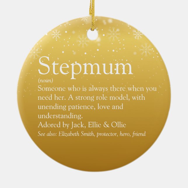 Adorno De Cerámica Navidades de oro Definición de Stepmom (Atrás)