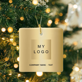 Adorno De Cerámica Navidades de oro del logotipo de negocios