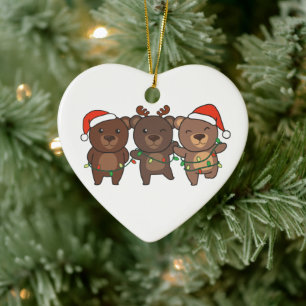 Adorno De Cerámica Navidades de oso Navidades animales curan osos cer