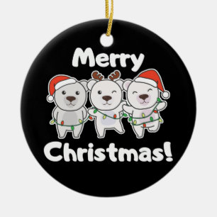 Adorno De Cerámica Navidades de oso polar animales osos osos polares