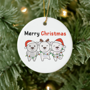 Adorno De Cerámica Navidades de oso polar animales osos osos polares 