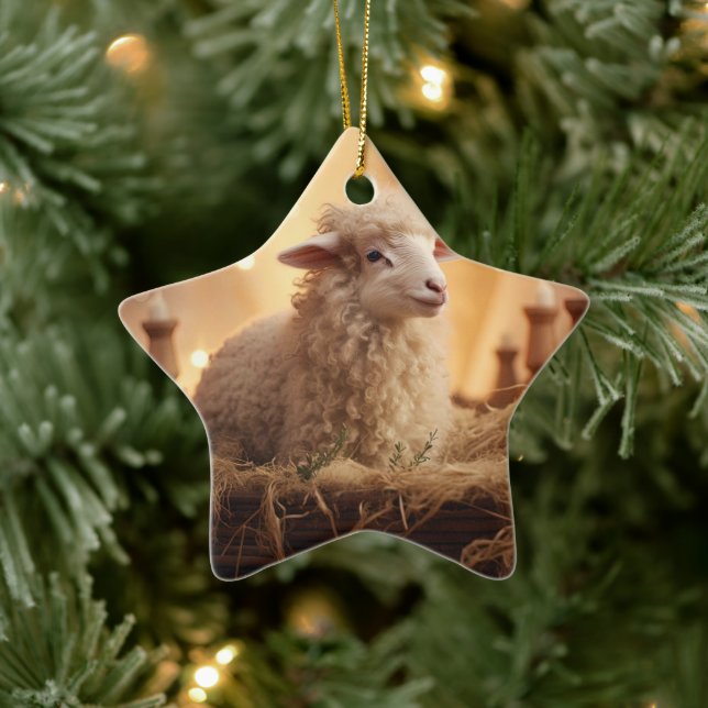 Adorno De Cerámica Navidades de ovejas divertidas, regalo para los am (Árbol)