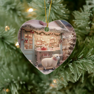 Adorno De Cerámica Navidades de ovejas divertidas, regalo para los am