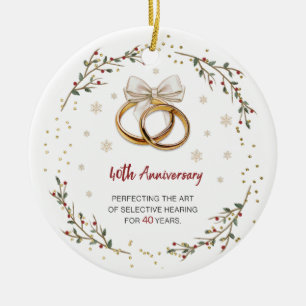 Adorno De Cerámica Navidades de parejas de 40 años personalizados