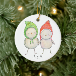 Adorno De Cerámica Navidades de parejas de amigos juntos Personalizad