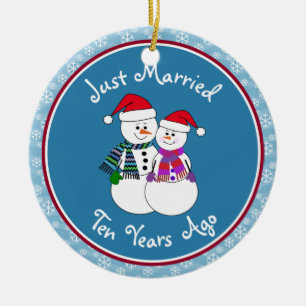 Adorno De Cerámica navidades de parejas de nieve divertida en regalo 