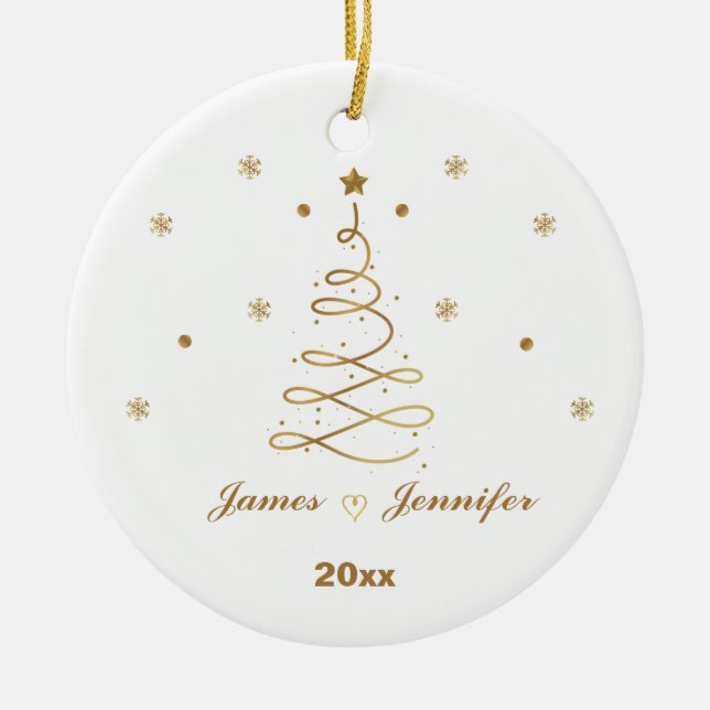 Adorno De Cerámica Navidades De Parejas Personalizadas Para Novio (Frente)