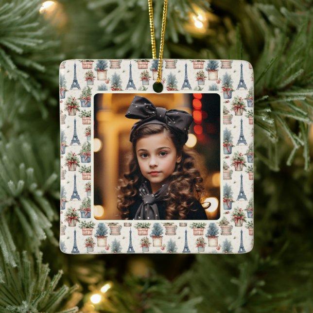 Adorno De Cerámica Navidades de París en la Torre Eiffel (Árbol)