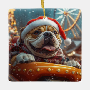 Adorno De Cerámica Navidades de Pascua de Perro Bullmastiff