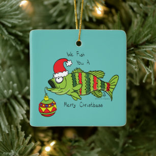 Adorno De Cerámica Navidades de peces divertidos Personalizado de pes