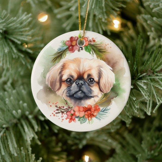 Adorno De Cerámica Navidades de Pekín usan ropa para festejar (Árbol)