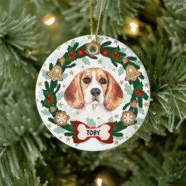Adorno De Cerámica Navidades de Perro Beagle Cuelgan La Guirnalda De 