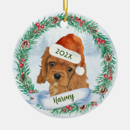 Adorno De Cerámica Navidades de Perro Cavalier King Charles Spaniel