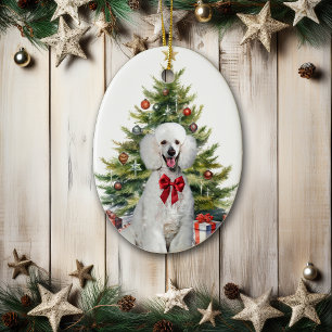 Adorno De Cerámica Navidades de perro de cangrejo con el estándar de
