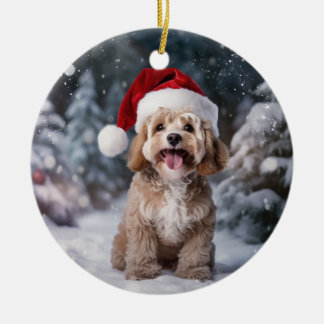 Adorno De Cerámica Navidades de perro de Cockapoo Keepsake