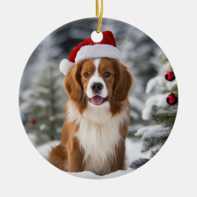 Adorno De Cerámica Navidades de perro de Kooikerhondje Keepsake (Frente)