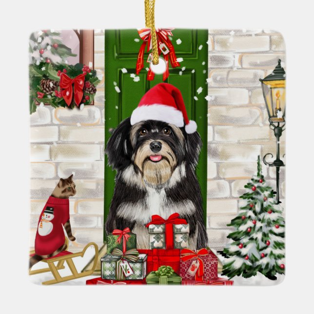 Adorno De Cerámica Navidades de Perro de La Habana (Anverso)
