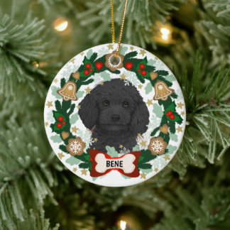 Adorno De Cerámica Navidades de perro de Labradoodle Cuelgan Guiso de