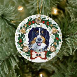 Adorno De Cerámica Navidades de Perro de Montaña de Bernese