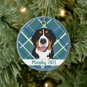 Adorno De Cerámica Navidades de Perro de Montaña de Bernese
