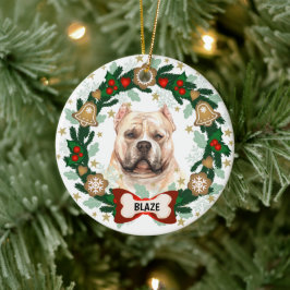 Adorno De Cerámica Navidades de Perro de Pitbull Cuelgan La Guerra De