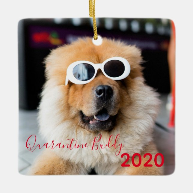 Adorno De Cerámica Navidades de Perro Pawsmas, Buddy Buddy de Cuarent (Anverso)