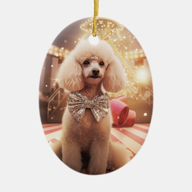 Adorno De Cerámica Navidades de perro, regalo conmemorativo de perro, (Frente)