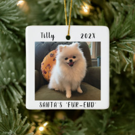 Adorno De Cerámica Navidades de perros adorables mantienen foto de do