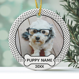 Adorno De Cerámica Navidades de perros copiosos. Foto: Polka Dot Blac
