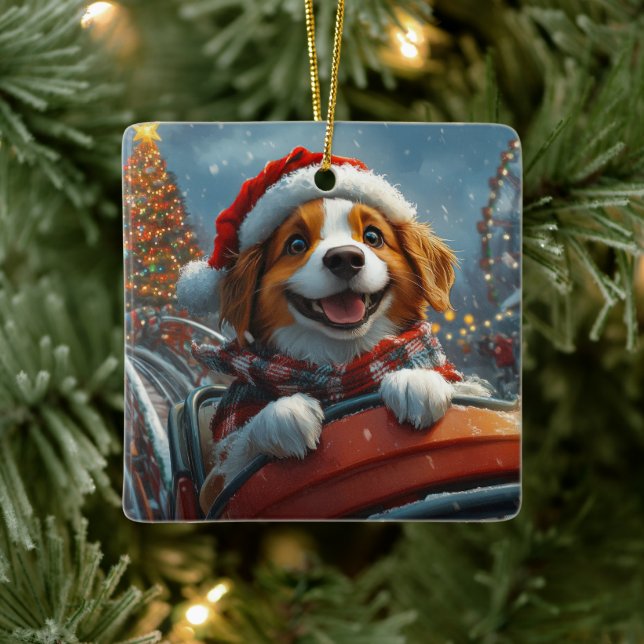 Adorno De Cerámica Navidades de perros de Bretaña Spaniel (Árbol)