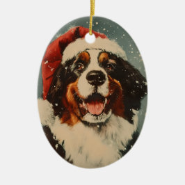 Adorno De Cerámica Navidades de perros de las Montañas Bernesas