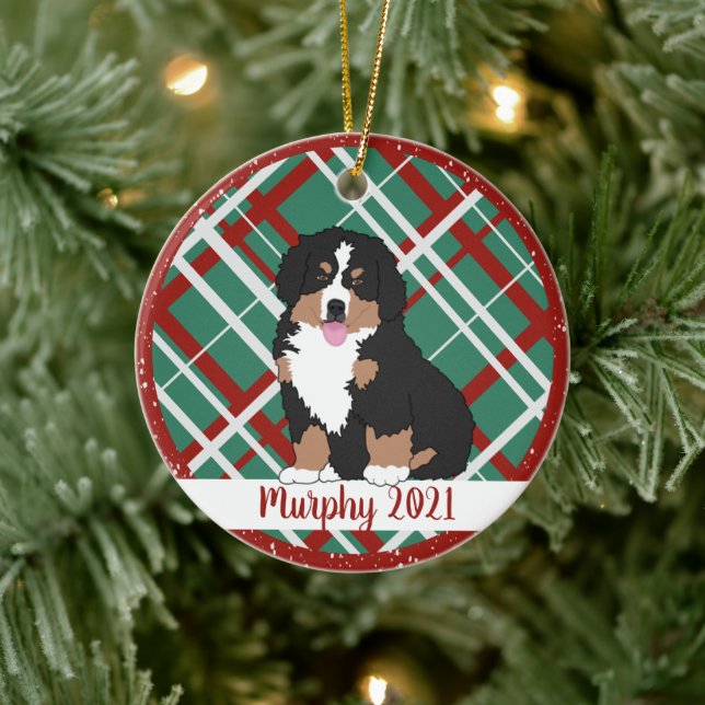 Adorno De Cerámica Navidades de perros de montaña de Berné personaliz (Árbol)