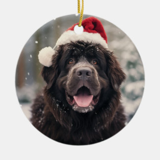 Adorno De Cerámica Navidades de perros de Terranova Keepsake