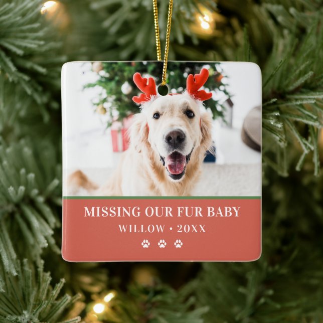 Adorno De Cerámica Navidades de perros foto moderna Felices pasadas (Árbol)
