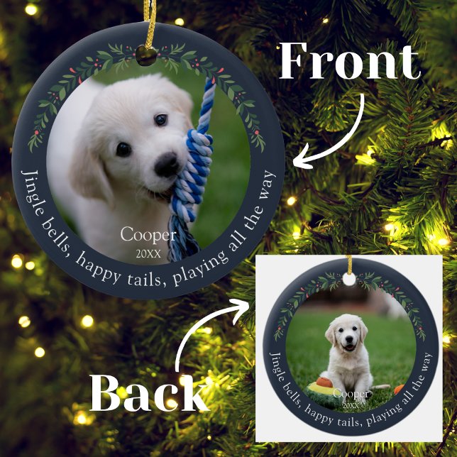 Adorno De Cerámica Navidades de perros Mascotas de Navy Jingle Bells (Subido por el creador)