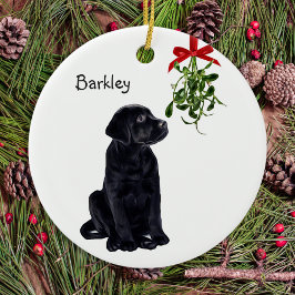 Adorno De Cerámica Navidades de perros Mascotas Mistletoe de Black La