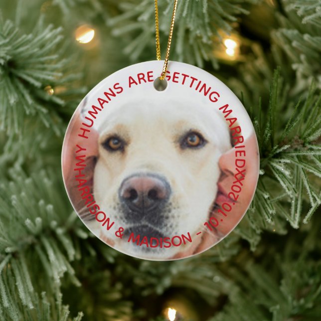 Adorno De Cerámica Navidades de perros Personalizados de invitación d (Árbol)