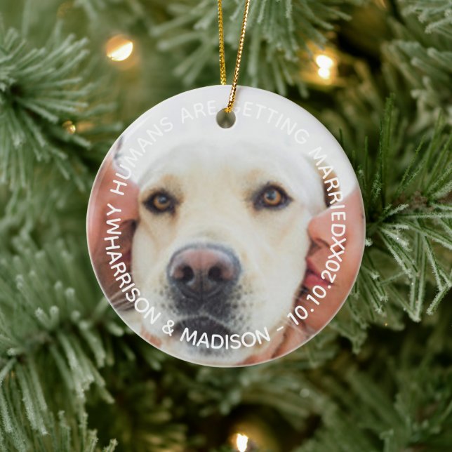 Adorno De Cerámica Navidades de perros Personalizados de invitación d (Árbol)