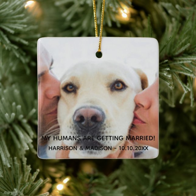 Adorno De Cerámica Navidades de perros Personalizados de invitación d (Árbol)