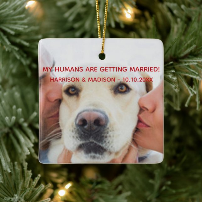 Adorno De Cerámica Navidades de perros Personalizados de invitación d (Árbol)