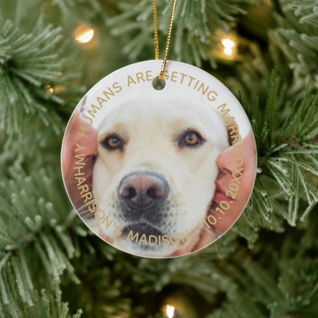 Adorno De Cerámica Navidades de perros Personalizados de invitación d (Árbol)