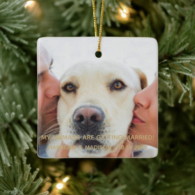 Adorno De Cerámica Navidades de perros Personalizados de invitación d (Árbol)