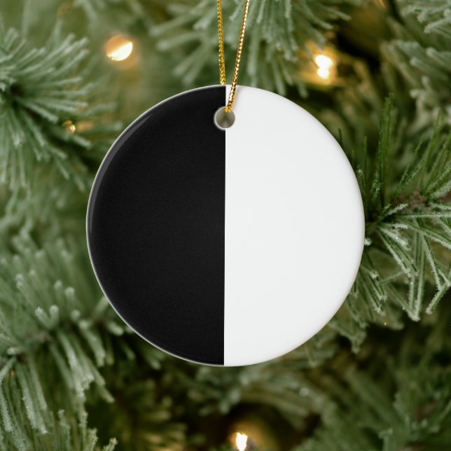 Adorno De Cerámica Navidades de PERSONALIZABLE blanco y negro (Árbol)