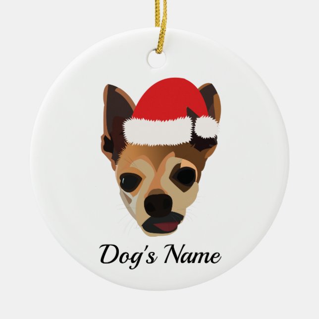 Adorno De Cerámica Navidades de personalizable Chihuahua (Frente)