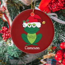 Navidades de Personalizado lindo Frog Santa