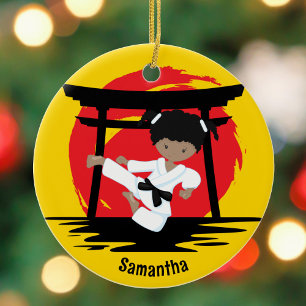 Adorno De Cerámica Navidades de Personalizados afroamericanos Chicas 