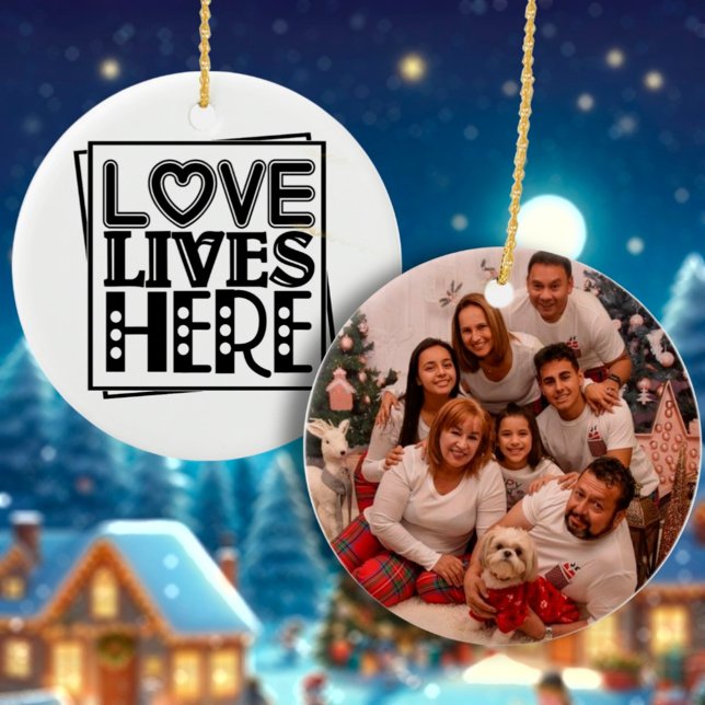 Adorno De Cerámica Navidades de personalizados de fotografía de famil (Subido por el creador)