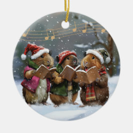 Adorno De Cerámica Navidades de Pig Carol de Guinea