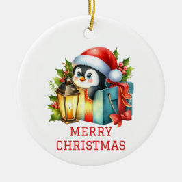Adorno De Cerámica Navidades de Pingüino Infantil