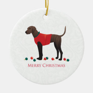 Adorno De Cerámica Navidades de Plott Hound
